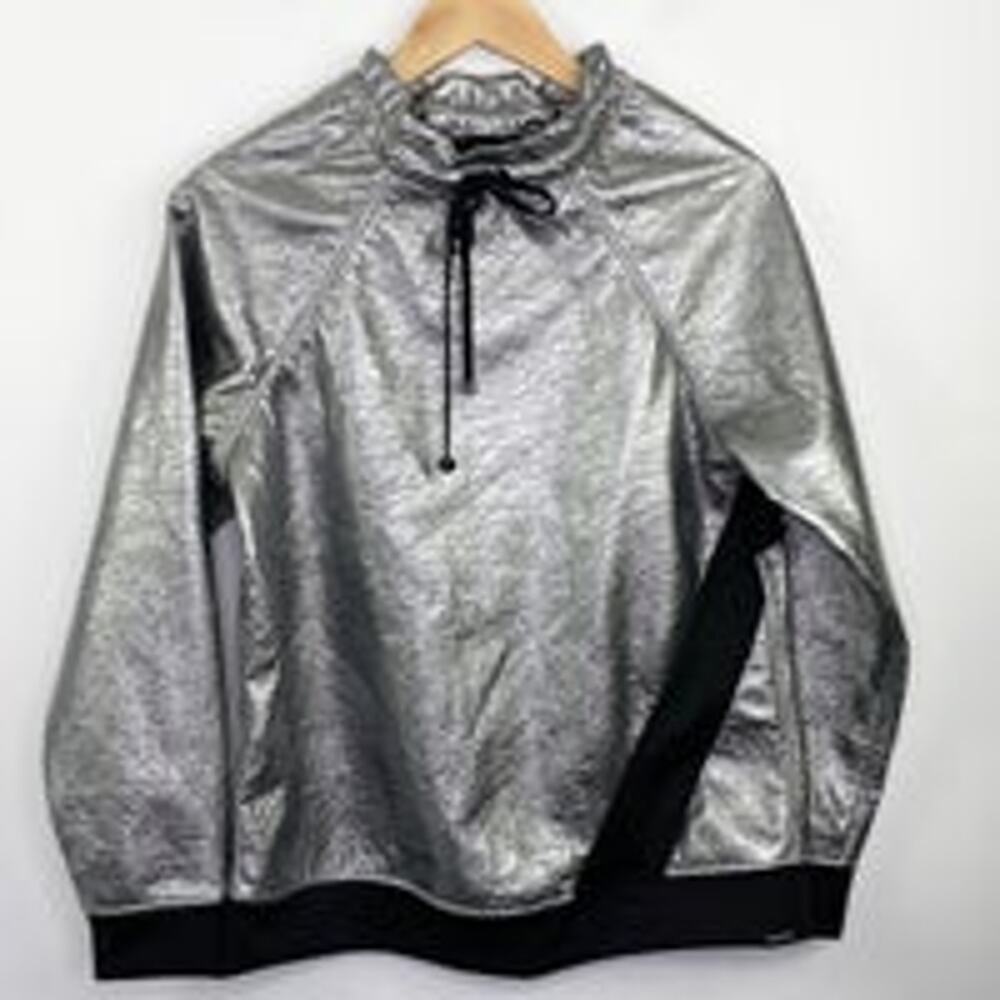 Koral‎ Silver Black Mock Neck Pullover S